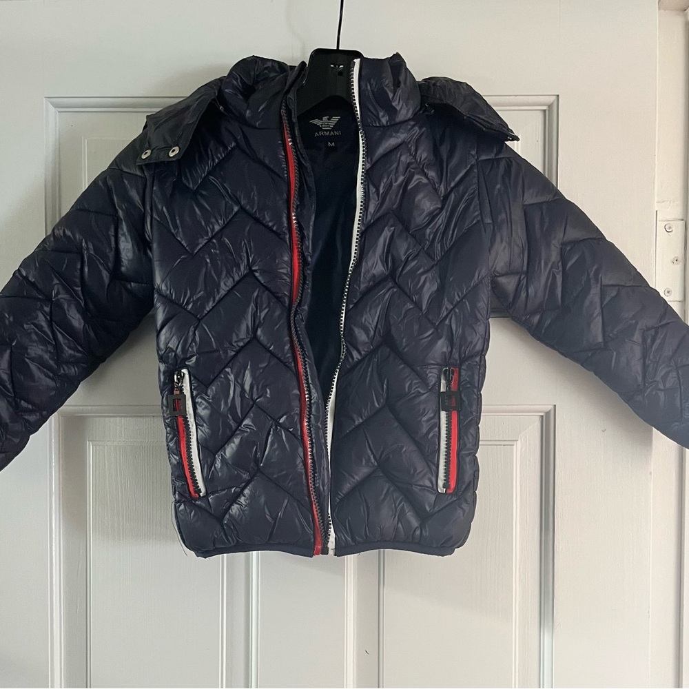 Armani Exchange Kids Dark Blue Puffer Jacket